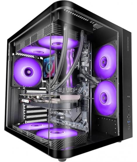 Mars Gaming MC-CURV Caja Torre ATX - Cristal Templado Curvo Continuo - Doble Camara - Conectividad USB-C y USB 3.0 - 7 Ranuras d