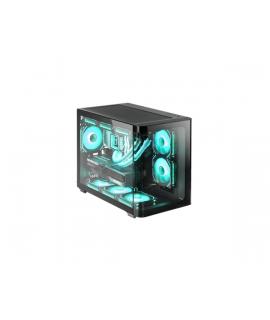 Mars Gaming MC-FUSIONM Minitorre Ultracompacta - Soporte MicroATX/Mini-ITX - Cristal Templado Curvo Continuo - Capacidad hasta 1
