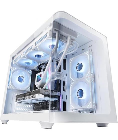 Mars Gaming MC-FUSIONM Minitorre Ultracompacta - Soporte MicroATX/Mini-ITX - Cristal Templado Curvo Continuo - Soporte para Refr
