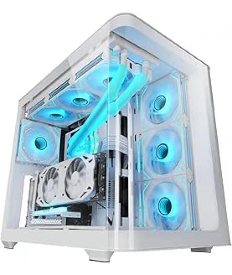 Mars Gaming MC-FUSION Caja Torre ATX - Cristal Templado Curvo Continuo - Soporta Refrigeracion Liquida - Capacidad hasta 10 Vent