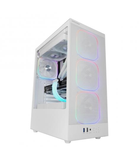 Mars Gaming MC-NEBULA Caja Torre ATX - Cristal Templado Lateral - 4 Ventiladores ARGB de 120mm - Malla Metalica Frontal - 443x35