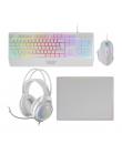 Mars Gaming MCP124PRO Combo Pack Gaming 4en1 - Teclado Hibrido H-Mech - Disposicion Portuguesa QWERTY PT - Raton 3200dpi - Alfom