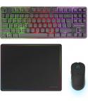 Mars Gaming MCPWTKL Combo Pack Gaming 3en1 - Teclado Hibrido H-Mech Formato TKL - Disposicion Internacional QWERTY US - Raton 32