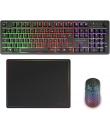 Mars Gaming MCPWX Combo Pack Gaming 3en1 - Teclado Hibrido H-Mech - Disposicion Francesa AZERTY FR - Raton 3200dpi - Switches HU