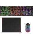 Mars Gaming MCPWX Combo Pack Gaming 3en1 - Teclado Hibrido H-Mech - Disposicion Italiana QWERTY IT - Raton 3200dpi - Switches HU