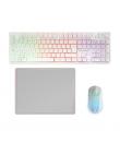 Mars Gaming MCPWX Combo Pack Gaming 3en1 - Teclado Hibrido H-Mech - Disposicion QWERTY ES - Raton 3200dpi - Switches HUANO - Col