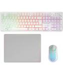 Mars Gaming MCPWX Combo Pack Gaming 3en1 - Teclado Hibrido H-Mech - Disposicion Francesa AZERTY FR - Raton 3200dpi - Switches HU