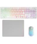Mars Gaming MCPWX Combo Pack Gaming 3en1 - Teclado Hibrido H-Mech - Disposicion Italiana QWERTY IT - Raton 3200dpi - Switches HU