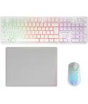 Mars Gaming MCPWX Combo Pack Gaming 3en1 - Teclado Hibrido H-Mech - Disposicion Internacional QWERTY US - Raton 3200dpi - Switch