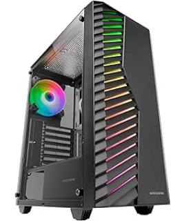 Mars Gaming MC-VOLT Caja Torre ATX - Ventilador ARGB de 120mm - Ventana Lateral de Cristal Templado - Rejilla Frontal ARGB - 7 R