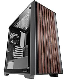 Mars Gaming MC-WOOD Caja Torre ATX - Ventilador FDB de 120mm - Panel de Cristal Templado - Soporta Refrigeracion Liquida hasta 3