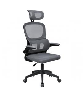 Mars Gaming MGC-ERGOPRO Silla de Oficina Ergonomica - Reposacabezas, Soporte Lumbar y Reposabrazos Ajustable - Malla Transpirabl