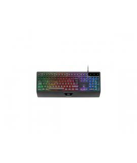 Mars Gaming MK124 Teclado Completo Hibrido H-Mech - Almohadilla Integrada - Disposicion Francesa AZERTY FR - Iluminacion FRGB - 