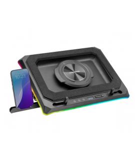 Mars Gaming MNBC-ULTRA Soporte de Sobremesa para Portatiles hasta 18" - Ventilador de 140mm - Iluminacion RGB - Ajustable con 5 