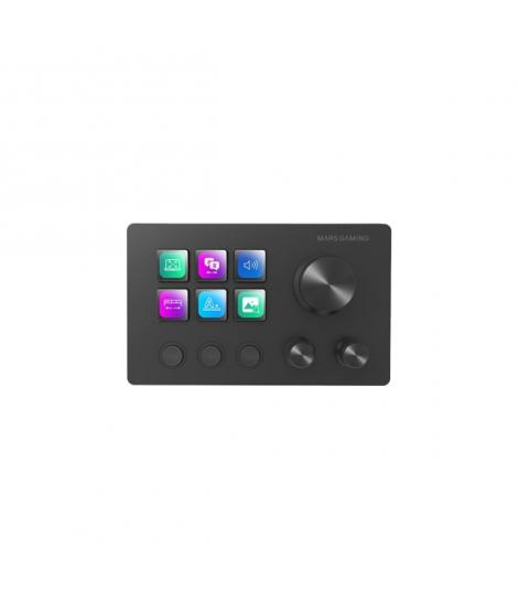 Mars Gaming MSD-TWO Dispositivo de Control para Retransmisiones/Streaming, Trabajo, Gaming - 6 Teclas LCD y 3 Botones - 3 Ruedas