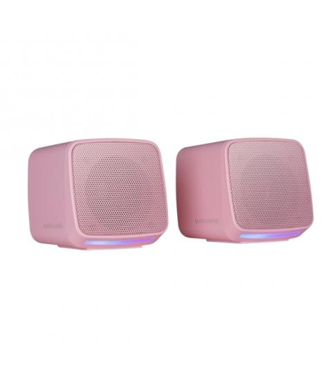 Mars Gaming MS-PRO Altavoz Compacto de 10W - Alimentacion USB - Luces RGB - Jack 3.5mm - Cable de 80cm - Color Rosa