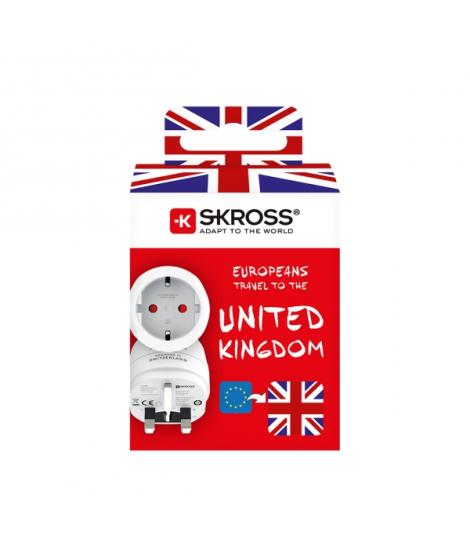 Skross Adaptador de Viaje de Europa a Reino Unido - Color Blanco
