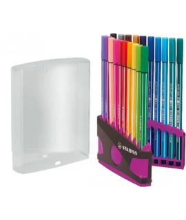 Stabilo Premium Pen 68 Estuche con 20 Rotuladores - Punta de Fibra - Trazo de 1mm aprox. - Alto Brillo y Luminosidad de Color - 