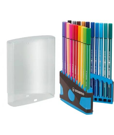 Stabilo Premium Pen 68 Estuche con 20 Rotuladores - Punta de Fibra - Trazo de 1mm aprox. - Alto Brillo y Luminosidad de Color - 