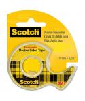 Scotch Cinta Adhesiva de Doble Cara en Dispensador 12mmx6.3m - Adhesivo Permanente - Multiples Usos - Practico Dispensador - 710