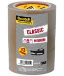 Scotch Classic Pack con 3 Precintos de Embalaje 50mm x 66m - Color Marron