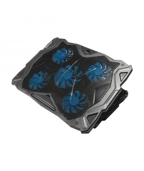 Unykach Candy C500 Base de Refrigeracion - 5 Ventiladores LED Azul - Altura Ajustable en 5 Posiciones - Estructura Resistente - 