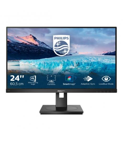Philips S Line 242S1AE/00 Monitor 23.8" LED IPS FullHD 75Hz - Respuesta 4ms - Altavoces 4W - Regulable en Altura, Giratorio e In