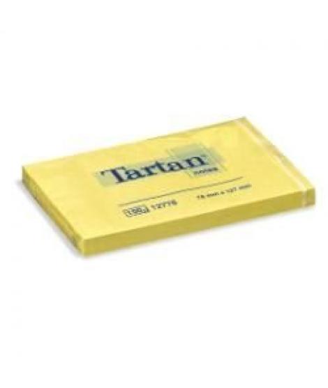 Tartan Pack de 12 Blocs de 100 Notas Adhesivas Reposicionables 76x127mm - 100% PEFC - Color Amarillo Claro