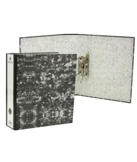 Bismark Archivador A-Z Jaspeado Folio Lomo 75mm - Carton Forrado - Tarjetero en el Lomo - Mecanismo de Palanca - Color Negro Jas