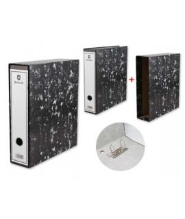 Bismark Archivador A-Z Jaspeado A4 con Funda - Lomo 75mm - Carton Forrado - Tarjetero en el Lomo - Mecanismo de Palanca - Color 