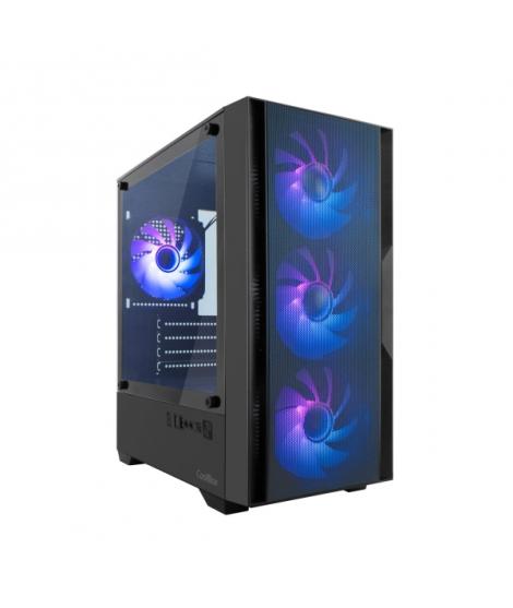 Coolbox GM220 MPFusion Caja Torre Micro ATX - Lateral Cristal Templado - Tamaño HDD 2.5", 3.5" - USB-A 3.2, USB-C y Audio - 4 Ve