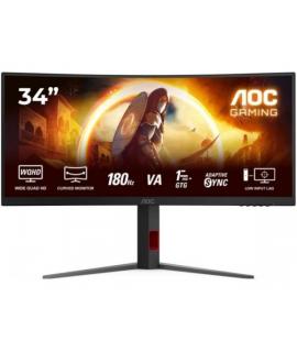 AOC G4 Monitor 34" Curvo 1500R Fast VA WQHD 180Hz HDR10 - Respuesta 1ms - HDMI, DisplayPort, Audio - Montaje VESA 100x100 - Colo