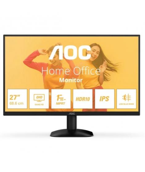 AOC Q27B35E Monitor 27" LED IPS QHD 120Hz HDR10 - Respuesta 1ms - HDMI, DisplayPort - VESA 100x100mm - Color Negro
