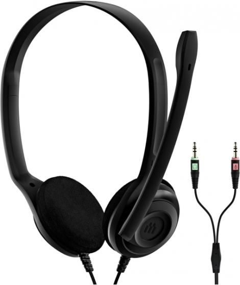 Epos PC 3 Chat Auriculares Estereo con Microfono - Jack 3.5mm - Cable de 2m - Color Negro