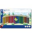 Staedtler Noris Colour 185 Caja Metalica con 36 Lapices Hexagonales de Colores - Fabricados en Wopex - Muy Resistentes - Madera 