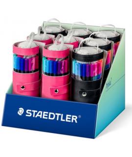 Staedtler Triplus Fineliner 334 Expositor con 9 Packs Enrollables de 20 Rotuladores Punta Fina - Trazo 0.3 mm aprox. - Tinta Bas