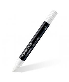 Staedtler Lumocolor 349 Marcador Acrilico Permanente - Trazo 2.4 mm aprox. - Tinta Base de Agua - Color Blanco