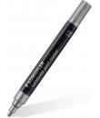 Staedtler Lumocolor 349 Marcador Acrilico Permanente - Trazo 2.4 mm Aprox - Tinta Base de Agua - Color Plata