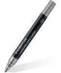 Staedtler Lumocolor 349 Marcador Acrilico Permanente - Trazo 2.4 mm Aprox - Tinta Base de Agua - Color Plata