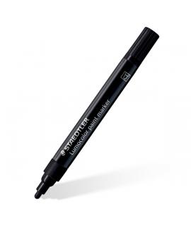 Staedtler Lumocolor 349 Marcador Acrilico Permanente - Trazo 2.4 mm Aprox - Tinta Base de Agua - Color Negro