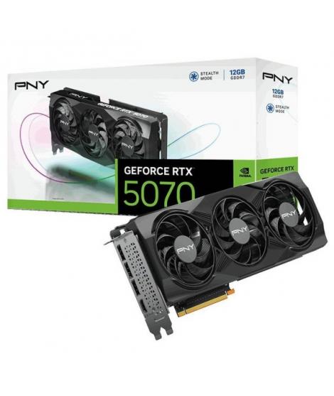 PNY GeForce RTX 5070 OC Tarjeta Grafica 12GB GDDR7 Overclocked, Triple Fan, 1X HDMI, 3X DisplayPorts