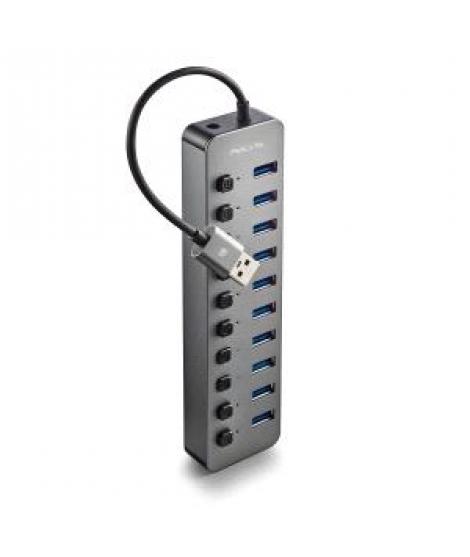 NGS IHUB10 Hub USB 3.0 - 10 Puertos USB 3.0 con Interruptores - Hasta 5Gbps
