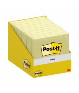 Post-It Pack de 10 Blocs de 100 Notas Adhesivas Reposicionables - Forma Cuadrada - 76x76mm - Color Amarillo Claro