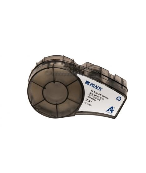Brady M21-750-499 Cinta de Etiquetas Original de Nylon - Texto Negro sobre Fondo Blanco - Ancho 19,05mm x 4,88m