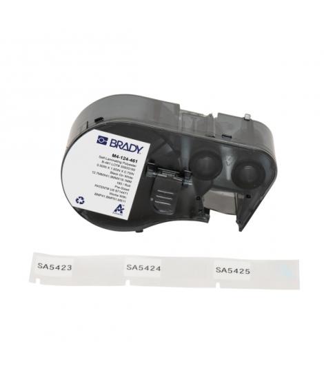 Brady M4-124-461 Cinta de Etiquetas Original Poliester Autolaminable para Laboratorio - Texto Negro sobre Fondo Blanco - Ancho 4