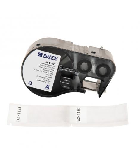 Brady M4-51-427 Cinta de Etiquetas Original Vinilo Autolaminable - Texto Negro sobre Fondo Blanco - Ancho 25,40mm x Alto 63,50mm