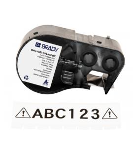 Brady M4C-1000-595-WT-BK Cinta de Etiquetas Original Vinilo - Texto Negro sobre Fondo Blanco - Ancho 25,40mm x 7,62m