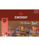 Canson Mi-Teintes Touch Bloc con 12 Hojas 350 g/m² - Tamaño 29.7 x 42cm - Superficie Microabrasiva Finamente Texturizada - Certi