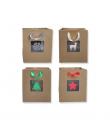 Bismark Bolsa de Papel Kraft Navidad Grande con Ventana - Medidas 23x33x10cm - 4 Diseños Diferentes