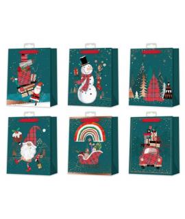 Bismark Bolsa de Papel Navidad - Impresion Foil - 6 Diseños Diferentes